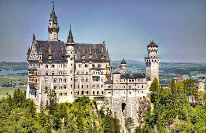 Neuschwanstein, Bayern, Tyskland Neuschwanstein, Bayern, Tyskland