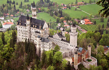 Neuschwanstein, Bayern, Tyskland Neuschwanstein, Bayern, Tyskland